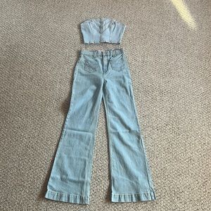 Revice Denim the edition set (crop top and jeans)